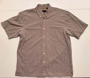 Izod Jeans Men's Short Sleeve Plaid Button Down Shirt Size L